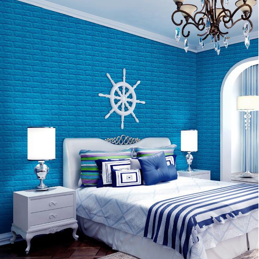 Wallpaper foam Wallpaper dinding 3D Brickfoam Batu Bata Wallpaper busa tebal best seller