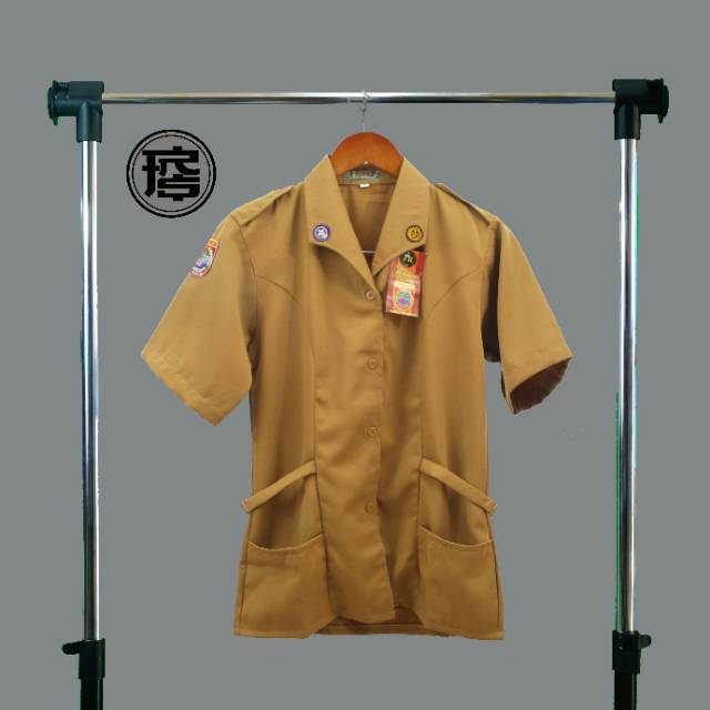Baju pramuka lengan pendek wanita sma bahan polyester balestra