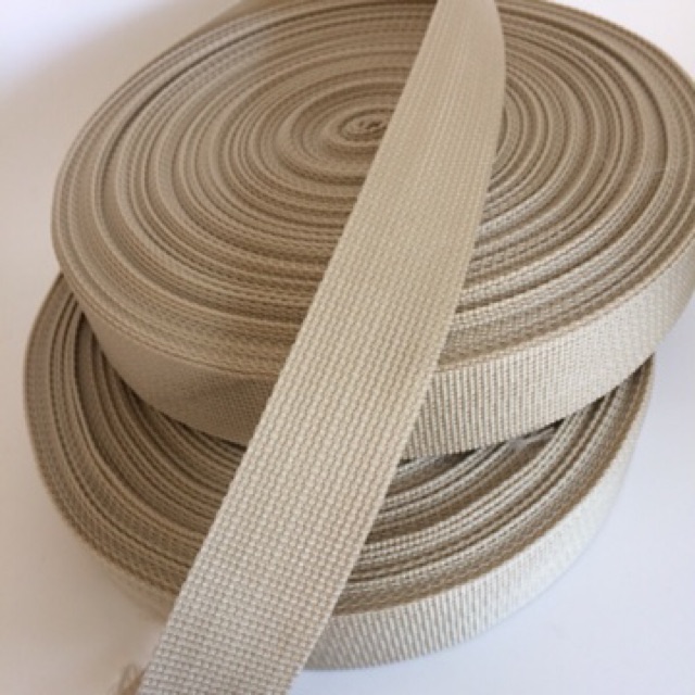 Tali webbing tas LT 3.8 cm cream muda