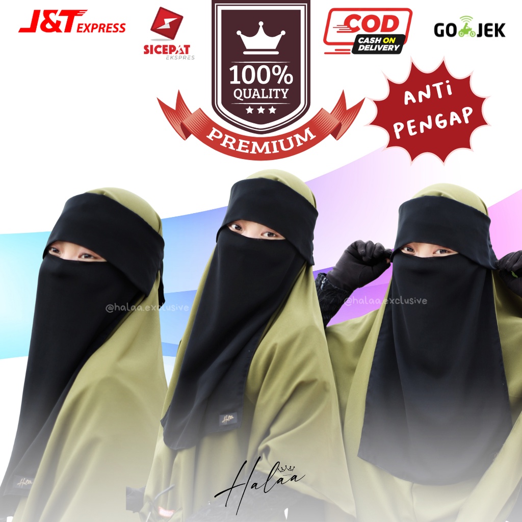 NIQAB/ CADAR  BANDANA PONI LIYANA SIFON SILKY / SIFON PREMIUM BY HALAA