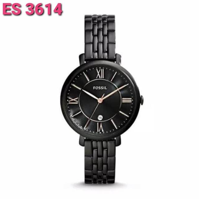 Jam Tangan Wanita Es3614 Jacqueline Black Dial Ladies Casual Watch