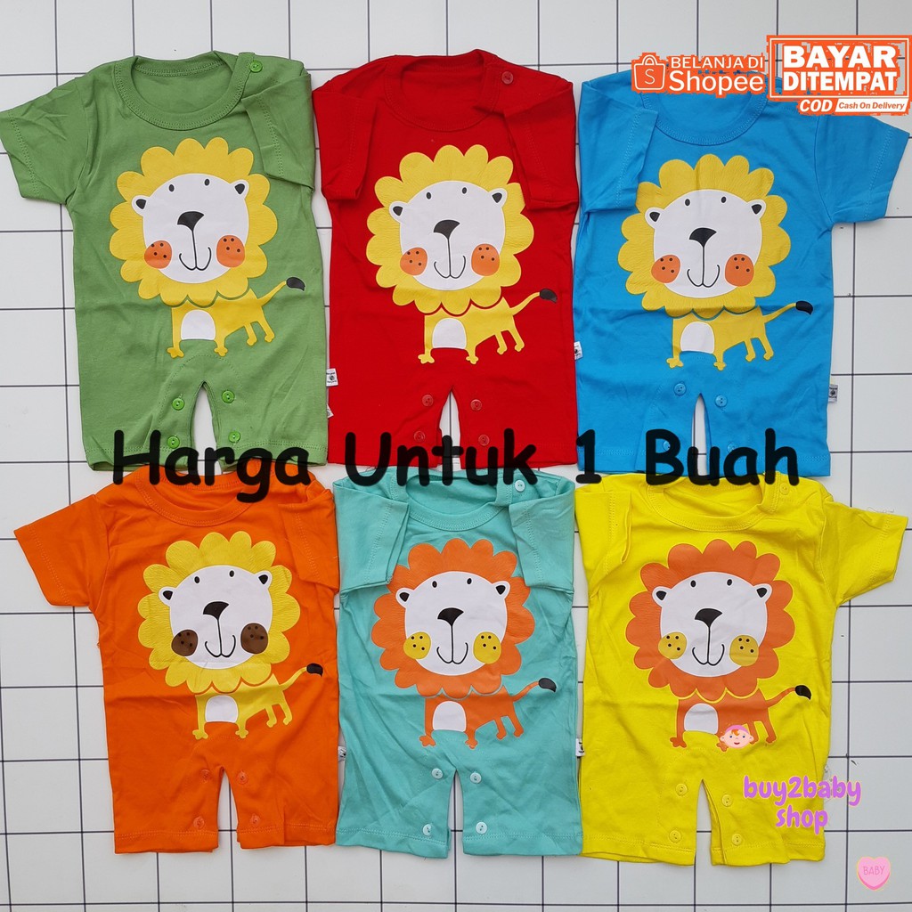 Romper bayi jumper pendek bayi HAYAMI Lion Series 0-3 Bulan 1 PCS