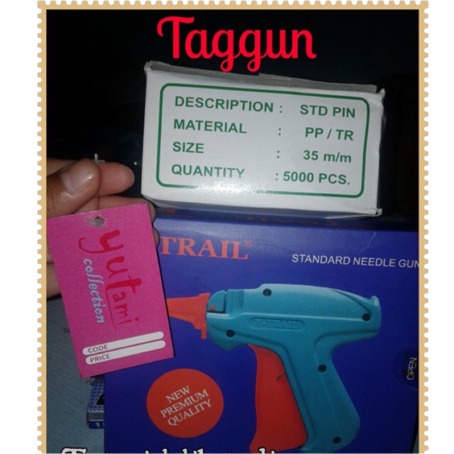

Tag Gun + Isi Tag Pin 5000 Pcs Original made in Taiwan