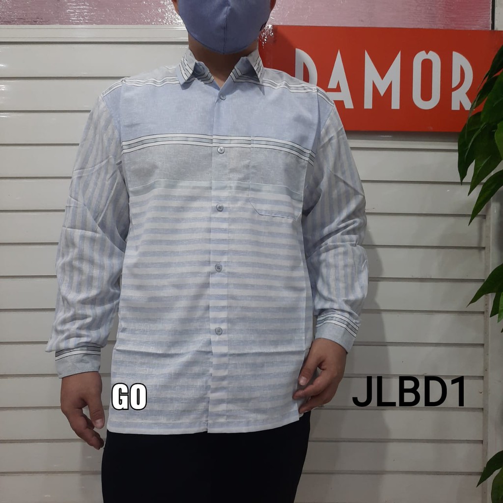 bego JLBD DAMOR(CRESSIDA) KEMEJA Cowok Pakaian Pria Kemeja Slimfit Lengan Panjang
