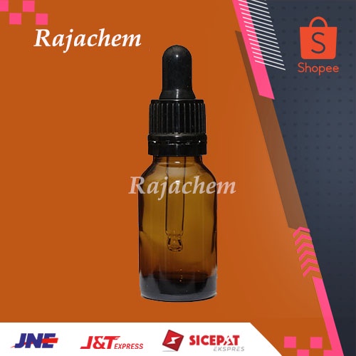 Botol Pipet Kaca Amber 15 ml Ring Hitam Segel