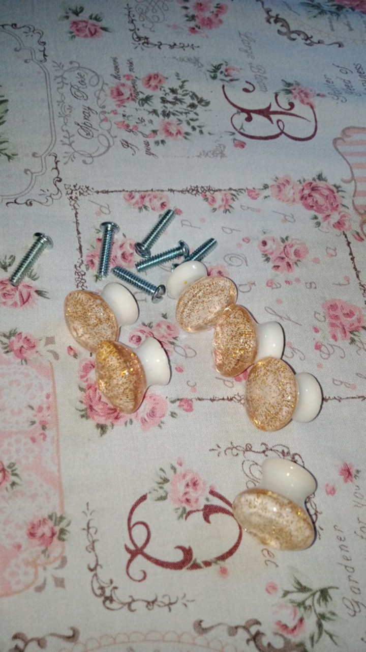 Knob Knop Warna Pelangi Bintik Emas 2.5 Cm Asli (handle Laci, Lemari, Pintu)