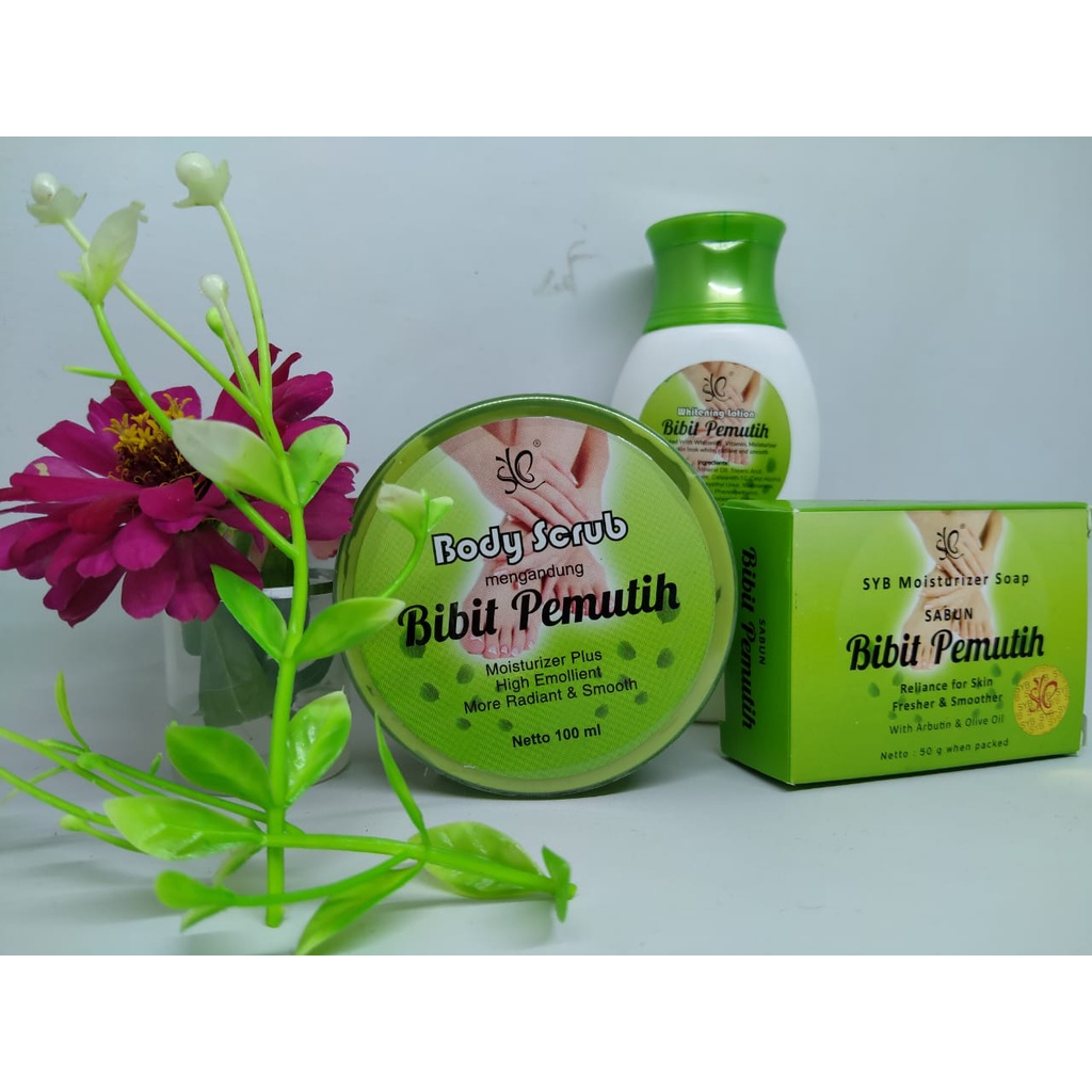 [COD] Paket Bibit Pemutih SYB 3in1 Lotion + Sabun + Body Scrub AMPUH Memutihkan Kulit Secara Alami Selama 10 Hari - ORIGINAL BPOM