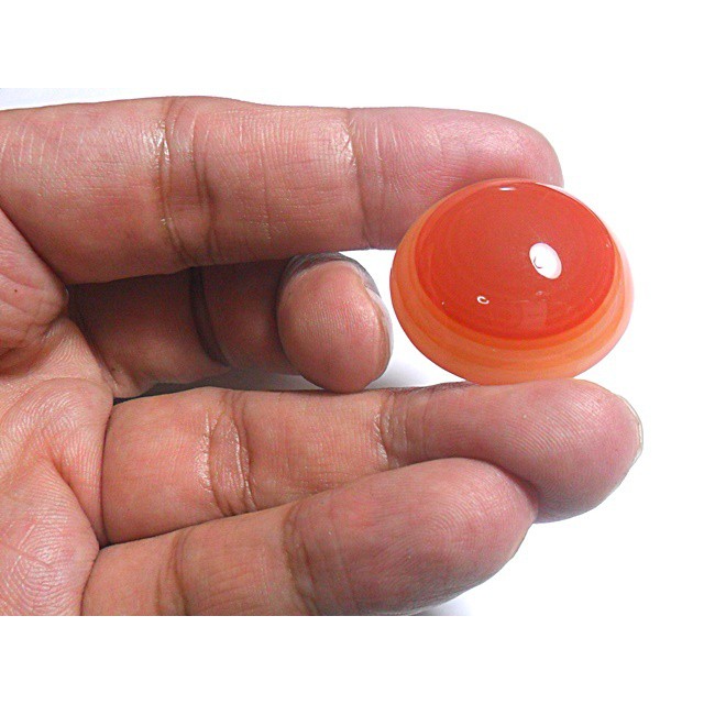 AG115 Round Cabochon 54.10ct 28mm Orange Red 'Greek Evil Eye' Picture Agate Natural Lucky Charm