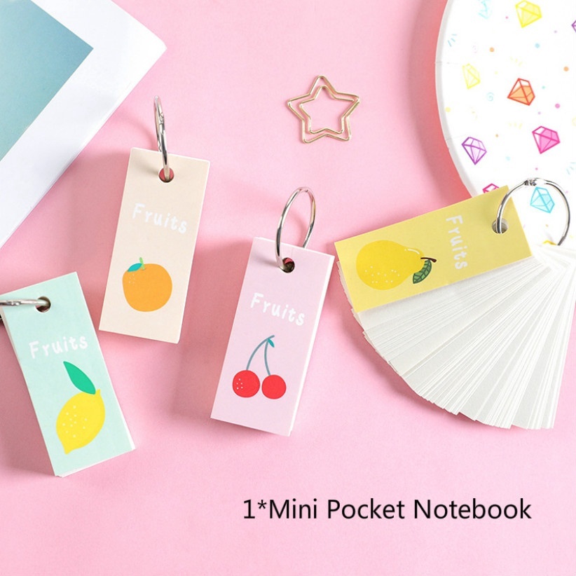 Cute Portable Blank Card Mini Pocket Notebook School Office Stationery Supplies Random Pattern