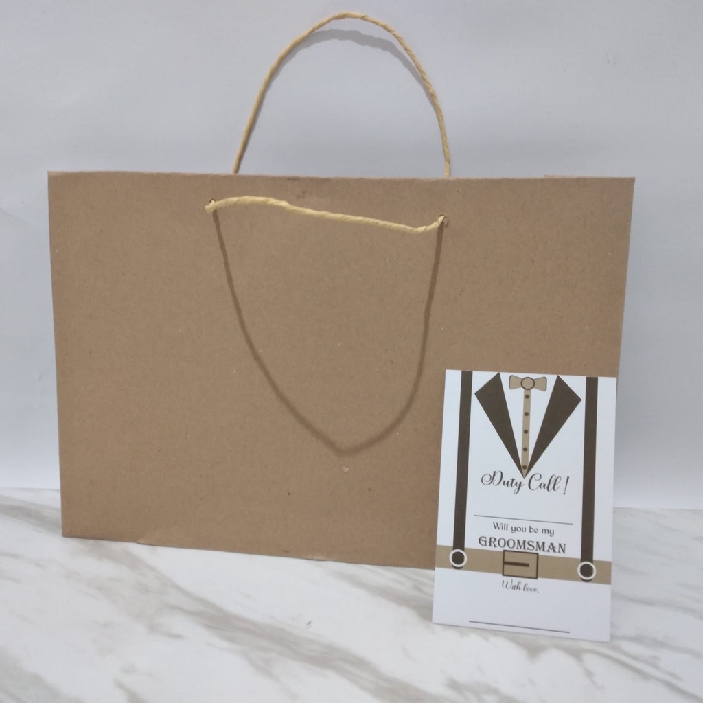 

(Ready Stock) Paperbag Large Kraft With Card Groomsman 6