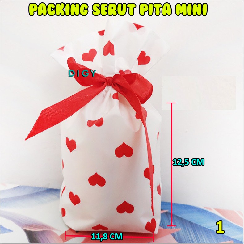 [5 pcs] Packing Serut Pita Mini Plastik Cookies Promo  Kantong Serut Gift Hampers