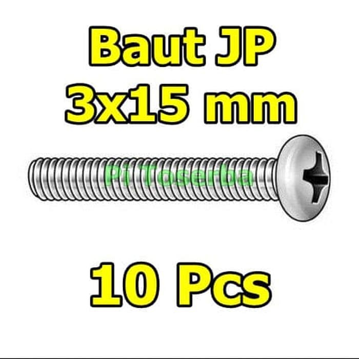 Baut JP 3x15 mm harga untuk per 10pcs