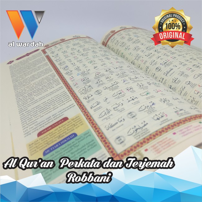 Al Quran terjemah Perkata Tajwid Robbani A4 ( 21 X 29 ) Cm Packing Kardus