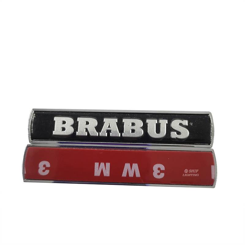 2 X Metal BRABUS Logo Car Side Fender Decorative Emblem Sticker Decal Badge For Mercedes Benz BRABUS