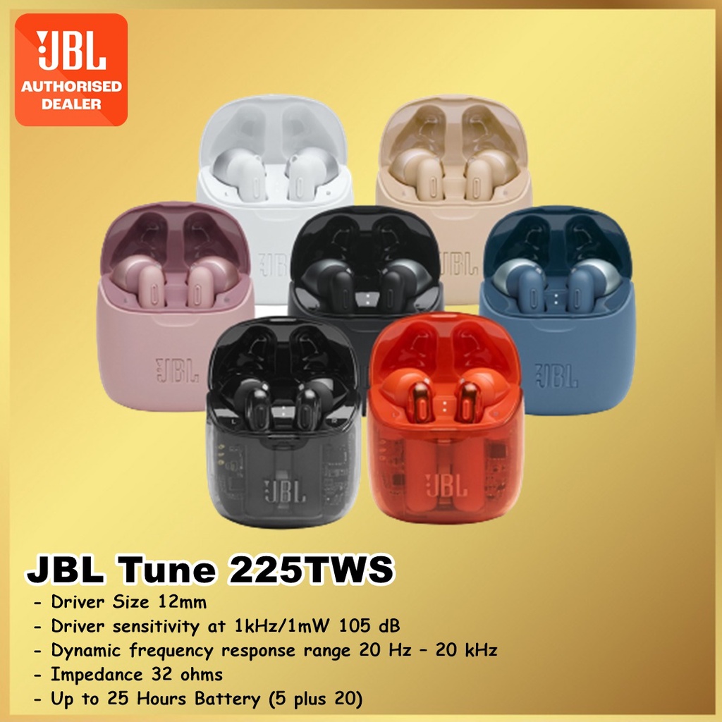 JBL Tune 225 TWS Ghost Edition True Wireless Earphone Headset T 225 T225