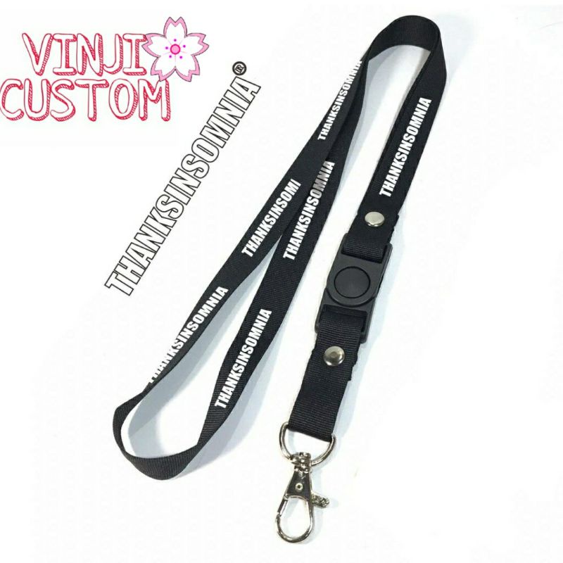 

lanyard THANKS INSOMNIA gantungan kunci DISTRO / tali lanyard gantungan leher id card name tag kartu nama