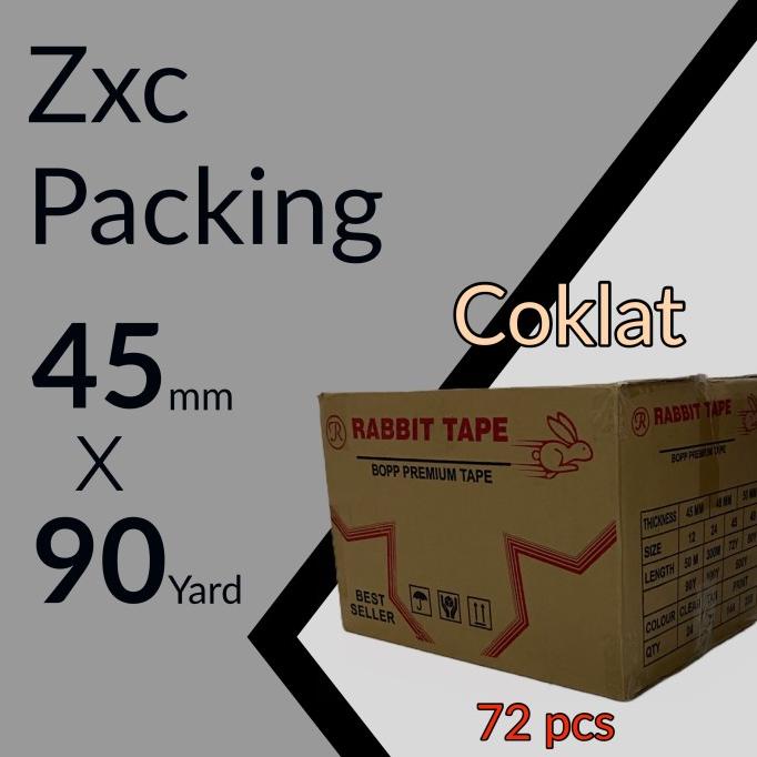 

(BISA COD) Zxc Lakban 45mm x 90 Yard COKLAT 2 INCH 1 Dus 45 MM isi 72 pcs TERMURAH Kode 785