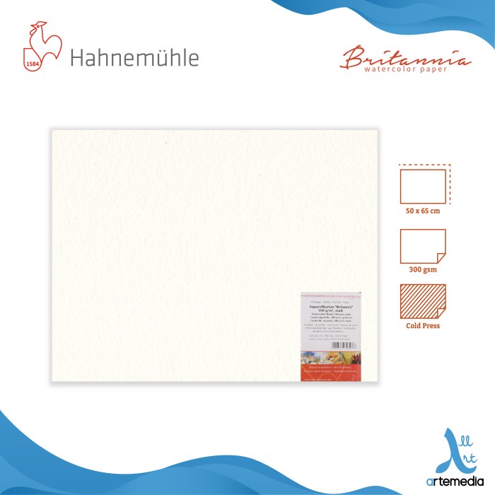 

Gilaa!!! Kertas Cat Air Hahnemuhle Britannia 50X65Cm Watercolor Paper Sheet Bergaransi