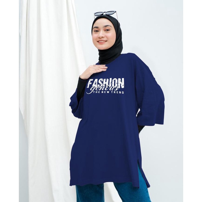 KAOS OVERSIZE TOP HIJAB WANITA BASIC  FASHION / OVERSIZE SLIT BLOUSE