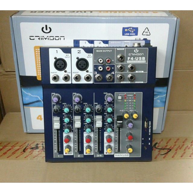 Mixer Audio F4 4 Channel Profesional Live Mixer