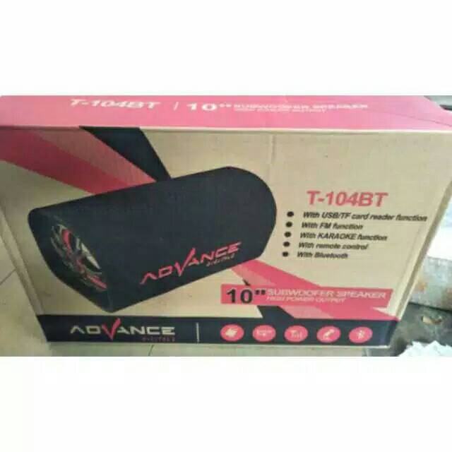 SPEAKER AKTIF ADVANCE T104BT SUBWOOFER 10 INCH RADIO FM/SPEAKER BLUETOOTH 10&quot; USB KARAOKE SUPER BASS