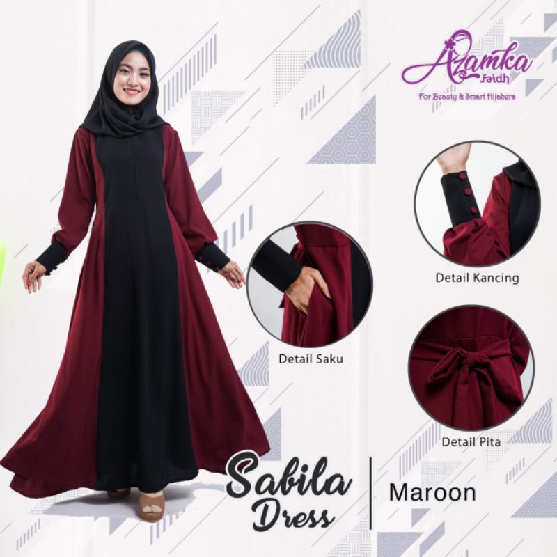 READY DRESS SABILA by Azamka Hijab Faidh - Matterial Softwollycrepe