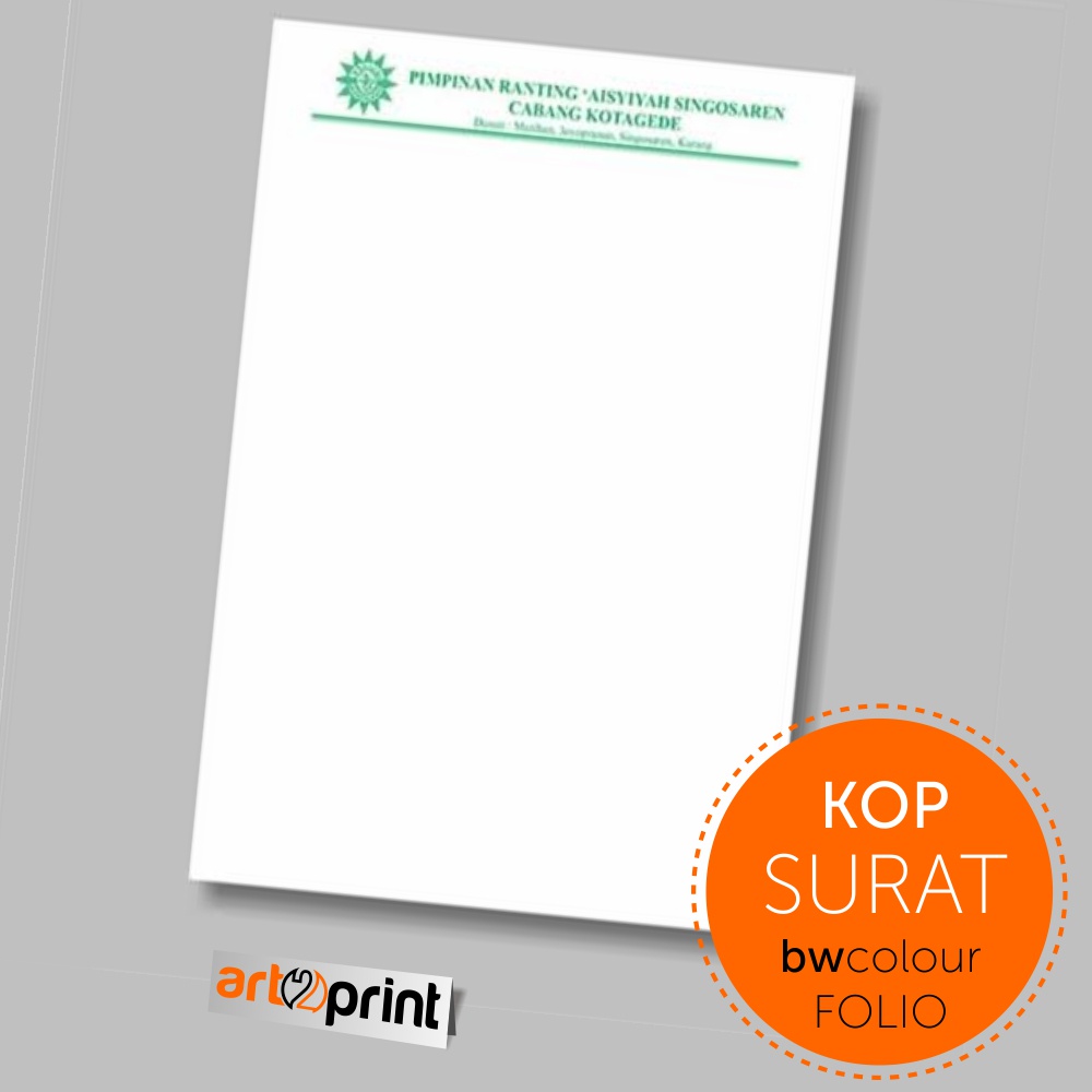 

Kop Surat Folio BW (Satu Warna)