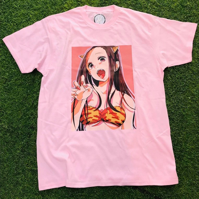 Tshirt Nezuko Demon Slayer Pink Anime Kimetsu No Yaiba Manga Premium