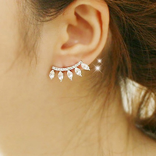 Hu Hu Hu Hu Hu Alat Bantu Pasang Kacamata♡ Anting Tusuk Lapis Silver Model Mahkota Dengan Berlian Imitasi Untuk Wanita