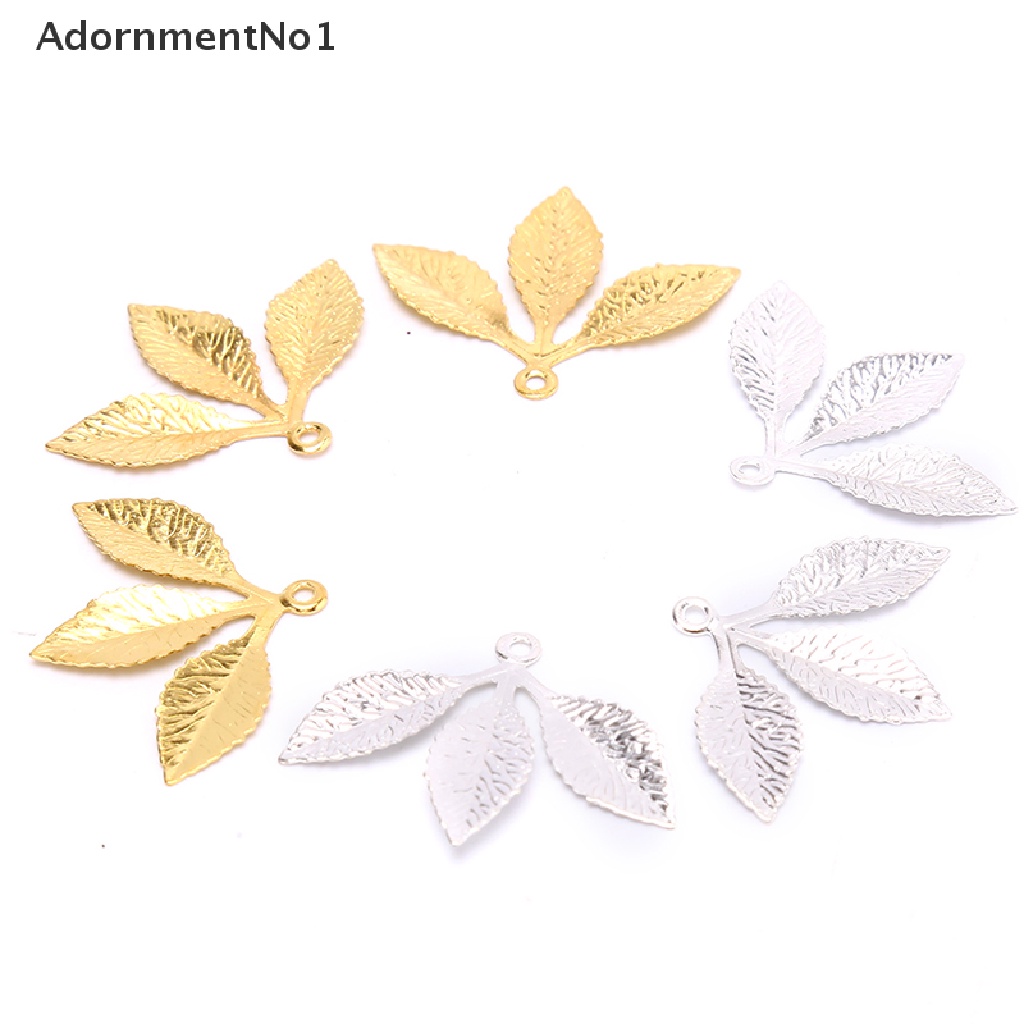 (AdornmentNo1) 50pcs / set Konektor Bentuk Daun Bahan Metal Gaya Vintage Untuk Kerajinan Tangan DIY