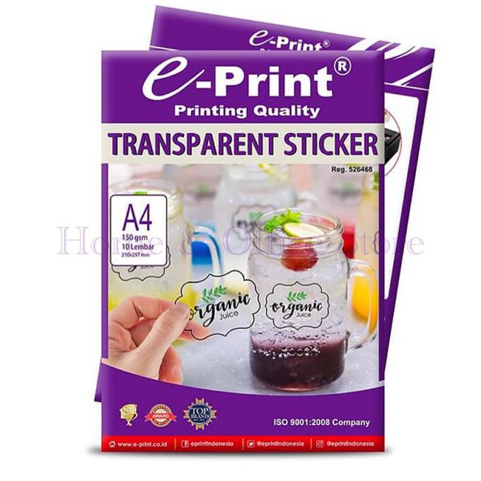

Best Seller] E-Print Transparent Sticker A4 / Kertas Stiker Transparan Eprint A4