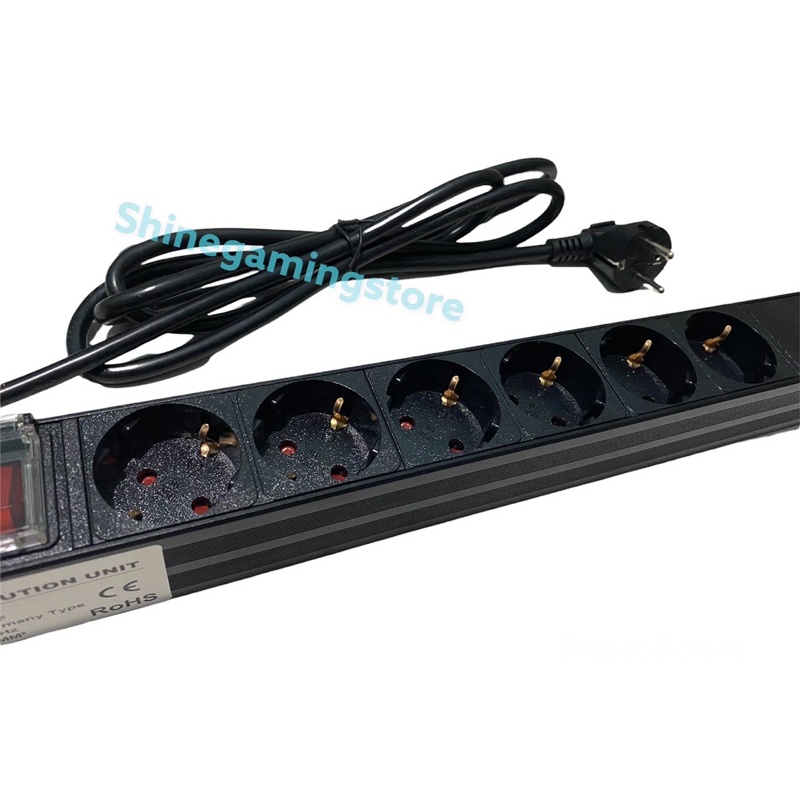 PDU 6 port Rackmounted 19inch 1U power distribusi unit