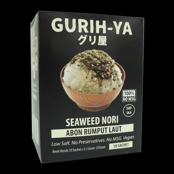 Gurih Ya Seaweed Nori Seasoning Gusset / Box Isi 10 Pcs Sachet 55 gr