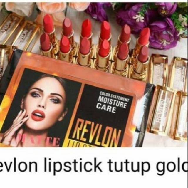 (HARGA PERLUSIN) REVLON LIPSTIK TUTUP GOLD