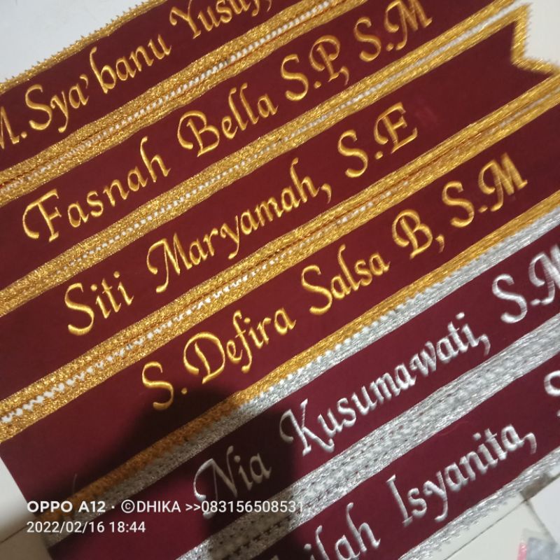 Selempang Wisuda Renda [[  RENDA BESAR MENGKILAT ]]