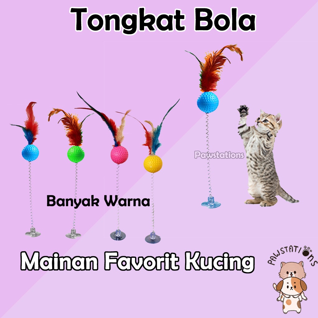 Tongkat Bola Mainan Anak Kucing Tongkat Berdiri Cat Teaser Toy