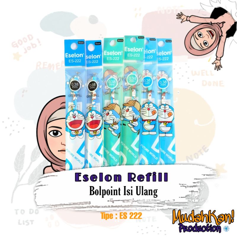 

REFILL PULPEN DORAEMOM 0.5 mm [ Eceran ] / Isi Tinta Bolpoint / Eselon Refill Gell / Isi Bolpoint Tripe ES 222 / 0.38 mm