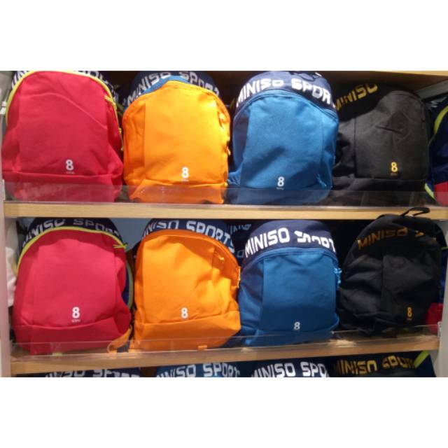 Miniso sport backpack || nomer 8 small || nomer 10 large