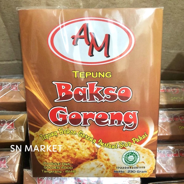 

Tepung Bakso Goreng Merk AM 230gr