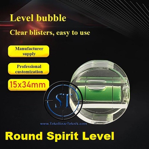 Waterpass Bulat 15x34mm Bubble Spirit Level Round Disc Alat Ukur Putaran Melingkar