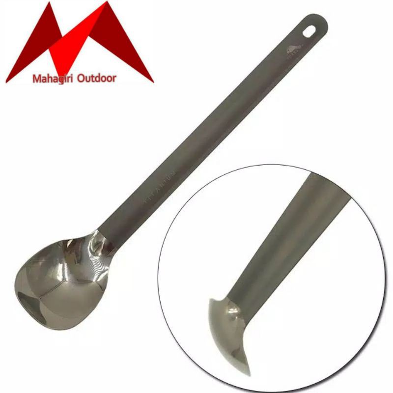 Toaks titanium long handle with polished bowl sendok panjang Ultralight SLV-11