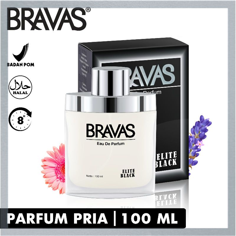 BRAVAS ELITE BLACK 100 ML Perfume Eau De Parfum Original Halal XX-CT Hitam