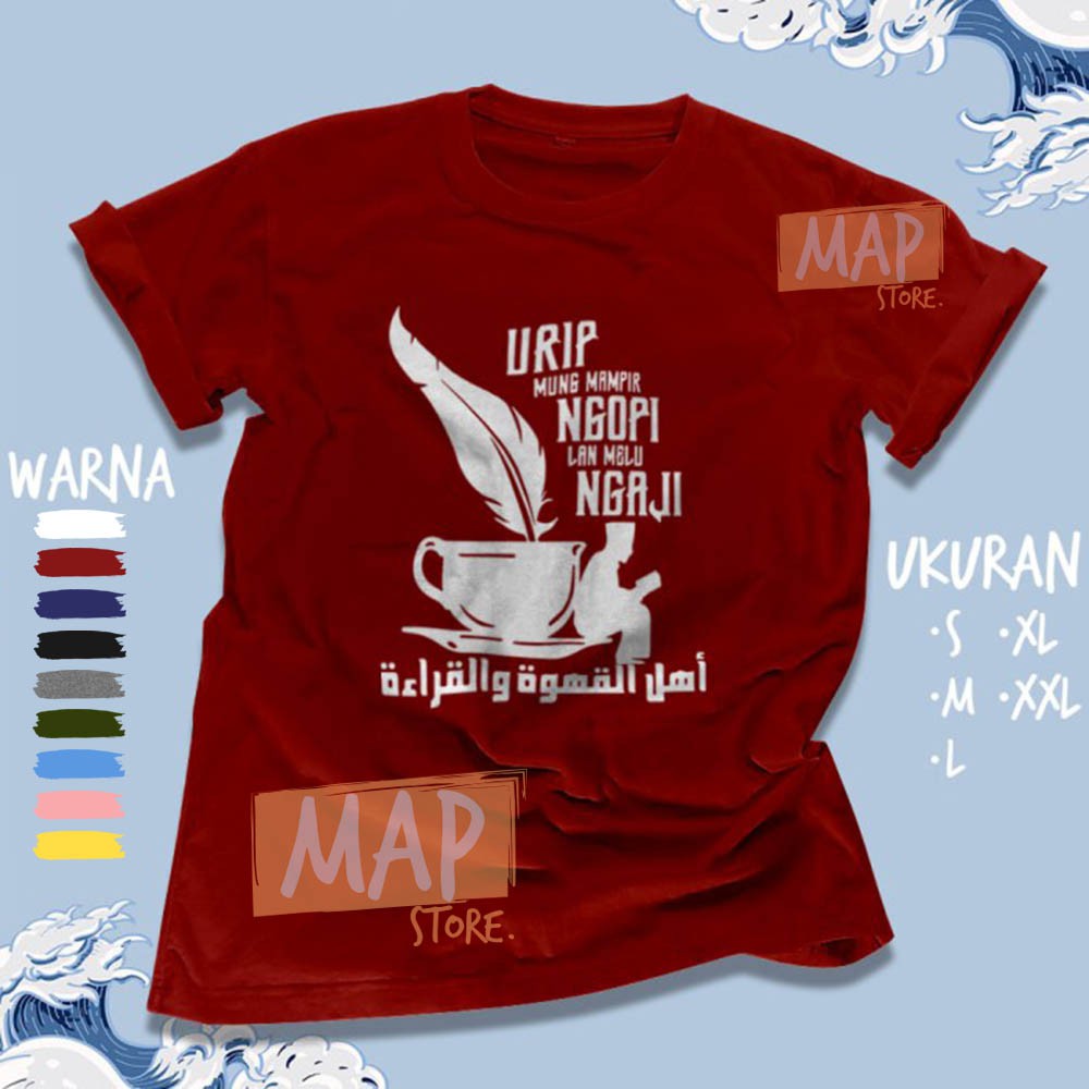 Kaos Santri Islami URIP MUNG MAMPIR NGOPI LAN NGAJI - Baju Distro Dakwah Muslim Premium | MS1731-5