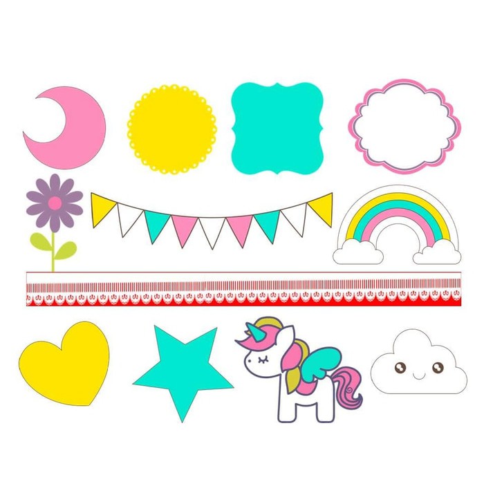 Kertas Cliparts - Unicorn Design (30pcs)