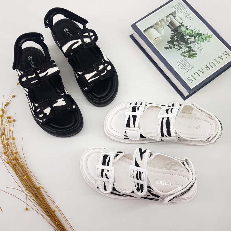 Korean Slip on strappy sandals Import mules mary jane high quality fashion shoes sepatu tali sandal 