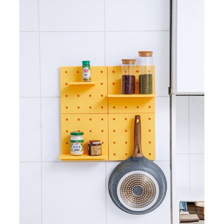 Rak Dinding Lubang Multifungsi Storage Organiser Gantungan Kunci Rak Decor Rumah DIY Flexible Rak Plastik