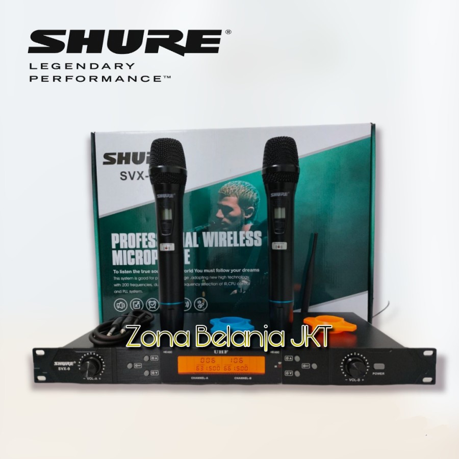 Microphone Mic Wireless SHURE SVX9 UHF Digital 2 Mic Vokal Handle