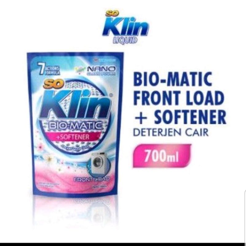 Jual So Klin Bio Matic Liquid + Softener Front Load Soklin 700 Ml ...