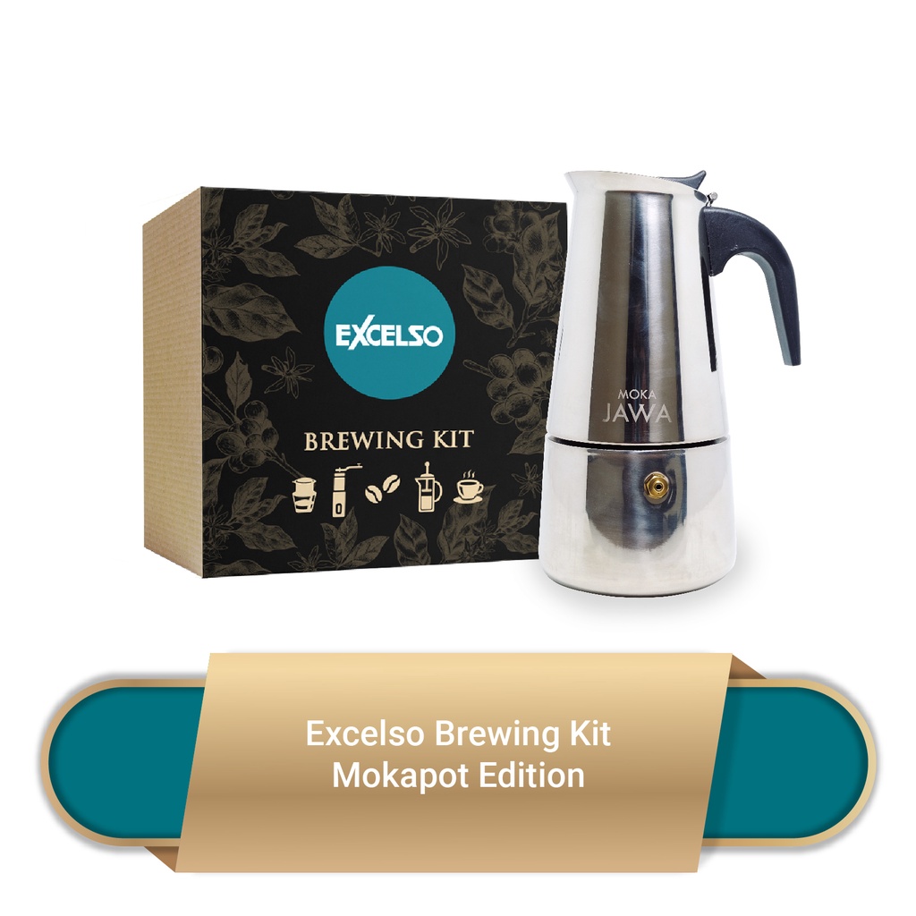 

Excelso Brewing Kit Mokapot Paket Alat Seduh + Kopi Bubuk
