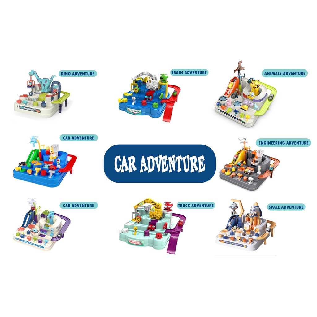 Car Adventure Track Mainan Anak Mobil mobilan +4 mobil Space Animals Engineering Spaceman